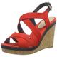 Tommy Hilfiger E1285LENA 8D, Damen Plateau Sandalen, Rot (FIERY RED/MIDNIGHT 629), 39 EU