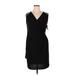 R&M Richards Cocktail Dress - Party V-Neck Sleeveless: Black Solid Dresses - Women's Size 14