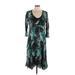 Alberto Makali Casual Dress: Teal Acid Wash Print Dresses - Women's Size Large