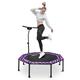 ONETWOFIT 51" Silent Trampoline with Adjustable Handle Bar, Fitness Trampoline Bungee Rebounder Jumping Cardio Trainer Workout for Adults… (Violet)