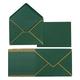 Stytpwra 100 Pack A7 Envelopes 5 x 7 Card Envelopes V Flap Envelopes with Gold Borders for Gift Cards, Invitations,(Dark Green)