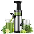 Cold Press Juicer Powerful Masticating Juicer Machines Easy to Clean Slow Juicer Compact Juice Extractor Machine with High Juice Yield, 600ml Juice Cup, Brush Included, BPA-Free, Sliver