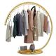 DETMOL Gold Clothes Rail Round Clothes Rack,Heavy Duty Clothes Rail,Garment Rack,Fashion Store Clothes Rack,Bedroom Indoor Hanging Shelf