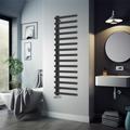 Warmehaus 1600 x 600mm Square Black Designer Heated Towel Rail Bathroom Ladder Radiator Warmer - Central Heating Towel Radiator