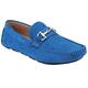 Amali Walken - Men's Slippers – Mens Casual Shoes - Mens Loafers - Mocassins Mens Slip On Shoes - Driver with Metal Bit and Detailed Stitching blue Size: 9.5