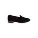 Franco Sarto Flats: Slip On Chunky Heel Casual Black Solid Shoes - Women's Size 7 1/2 - Almond Toe