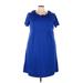 Denim 24/7 Casual Dress - A-Line: Blue Solid Dresses - Women's Size 24