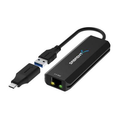 Sabrent USB-A and USB-C to 2.5 Gigabit Ethernet Adapter NT-25GA