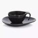 2-OZ Black Porcelain Espresso Cup & Saucer Set