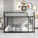 Black Metal Full-Over-Full Bunk Bed with Safety Rails