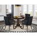 East West Furniture Kitchen Table Set Consists of a Round Dining Table and Parson Chairs, Antique Walnut (Pieces Options)