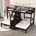 Twin Over Twin&Twin Bunk Bed With Built-in Staircase And Storage Drawer,Kids Bedroom Sets