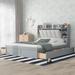 Queen Size Wood Platform Bed with Storage Headboard, Shelves, 4 Drawers built in - High Quality Pine
