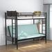 Black Metal Twin-Over-Full Bunk Bed with Futon and Safety Features