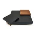 Benjara Pedestal Coffee Table w/ Storage Wood in Black/Brown | 13 H x 39 W x 39 D in | Wayfair BM311760