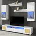 Entertainment Center, 7 Pieces Floating TV Console Table for TVs Up to 90'',TV Stand with LED Lights for Home Theatre