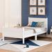 Solid Wood Twin Platform Bed Frame with Sleigh Headboard & Footboard - Minimalist Design, No Box Spring Required