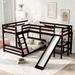 High Quality Twin over Full Bunk Bed with Twin Size Loft Bed with Desk and Slide,Full-Length Guardrail,Solid Construction