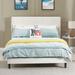 Bed Frame/Velvet Upholstered Bed Frame with Vertical Channel Tufted Headboard