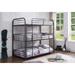 Triple Bunk Bed Metal Three Person Bed with Stairs and Guardrails - Twin Over Twin Over Twin Size