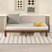 Beige Upholstered Twin Size Daybed/Sofa Bed Frame - Mid-Century Modern Design, Elegantly Versatile