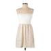 American Eagle Outfitters Casual Dress - A-Line Sweetheart Sleeveless: Ivory Print Dresses - Women's Size Small