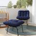 Winston Porter Crissman Outdoor Rocking Chair in Blue/Indigo | 31.1 H x 28.7 W x 41.3 D in | Wayfair BFFB78C19B424880BA5AAA17A7AB136E