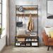 17 Stories Datto Hall Tree 39.4" Wide w/ Bench & Shoe Storage Metal in Brown | 70.8 H x 39.4 W x 15.7 D in | Wayfair