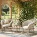 Bay Isle Home™ 2 - Person Outdoor Seating Group, Swivel Chairs w/ Thick Cushion Metal/Rust - Resistant Metal in Brown | Wayfair