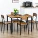 17 Stories 5 Piece Dining Set Dining Table Set Dining Room Set Dining Set Kitchen Table & Chairs Wood/Metal in Black/Brown/Gray | Wayfair