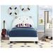 Zoomie Kids Roxie Upholstered Bed Frame w/ Headboard Upholstered in White | 40.09 H x 79.09 W x 42.59 D in | Wayfair