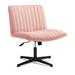 Latitude Run® Plus Size Criss Cross Chair No Wheels, Fabric Padded Desk Chair Upholstered in Pink | 25.98 W x 19.45 D in | Wayfair