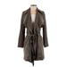 Club Monaco Jacket: Knee Length Gray Print Jackets & Outerwear - Women's Size X-Small