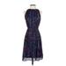 Elie Tahari Casual Dress - A-Line: Blue Floral Motif Dresses - New - Women's Size 2