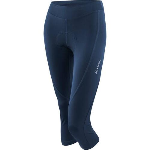 LÖFFLER Damen Tight W 3/4 BIKE TIGHTS TOUR II, Größe 44 in Blau