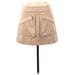 Steve Madden Casual A-Line Skirt Knee Length: Tan Print Bottoms - Women's Size 8