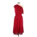 Melissa Odabash Casual Dress - Midi Open Neckline Sleeveless: Red Print Dresses - Women's Size Medium