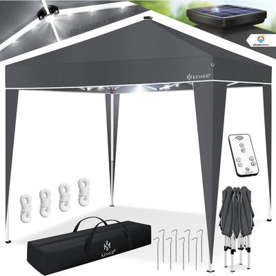 Kesser - Pavillon Faltpavillon 3x3m mit led Beleuchtung Solar Fernbedienung Gartenzelt Image