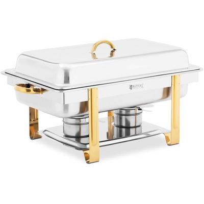 Chafing Dish Warmhaltebehälter Rechaud gn 1/1 Goldakzente 9 l 2 Brennstoffzellen