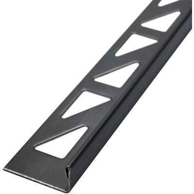 Fliesenschiene Fliesenprofil Edelstahl L-Profil, Fliesenprofil - Schwarz gebürstet 2,5m x 10mm, 1 Image