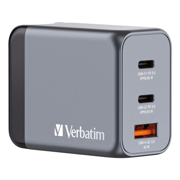 Verbatim USB-Ladegerät 3-in-1 mit GaN-Technologie 65 W Image