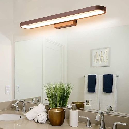 15,6 Zoll 23,5 Zoll 31,2 Zoll moderne und minimalistische LED-Wandlampe Wohnzimmer Schlafzimmer Badezimmer Schminktisch schwarzer Kaffeespiegel Frontlampe AC220V AC110V Image