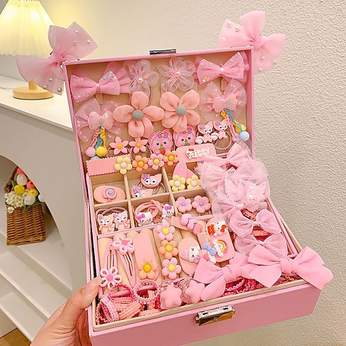 Koreanische Version des rosafarbenen Haarschmuck-Geschenkbox-Sets für Kinder, Mädchen-Prinzessin-Haarkarte, Mädchen-Kopfbedeckung, Babyschmuck, Geburtstag Image