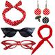 Festival Party Cosplay Retro 1950s Outfit Polka Dot Earrings Earrings Headband Glasses Set