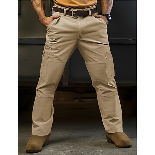 Herren Cargohose Cargohosen Taktische Hose Hose Hosen Multi Pocket Glatt Komfort tragbar Casual Täglich Festtage Sport Basic Schwarz Braun Image