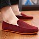 Men's Loafers Slip-Ons Suede Shoes Penny Loafers Comfort Shoes Walking Casual Daily Satin Comfortable Slip Resistant Elastic Band claret Dark blue A Oil green Summer Fall