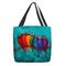 Tragetasche mit buntem Vogel-Print – künstlerische, umweltfreundliche, wiederverwendbare Schultertasche für Damen, lässige Handtasche für jeden Tag