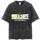 Suzume No Tojimari Katze T-Shirt-Ärmel Übergroßes Acid Washed T-Shirt Bedruckt Grafik T-shirt Für Paar Herren Damen Erwachsene Säurewäsche Casual