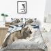 3D Wolf Printed Comforter Cover Set Home Bedclothes Creative Bedding Cover Set with Pillowcase California King(98 x104 )