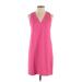 Banana Republic Casual Dress - Shift Plunge Sleeveless: Pink Print Dresses - Women's Size 4